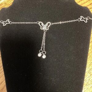 Elegant Silver Butterfly Adjustable Anklet- ankle bracelet